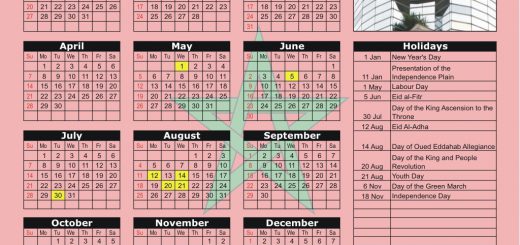 Casablanca Stock Exchange (BC) 2019 Holiday Calendar
